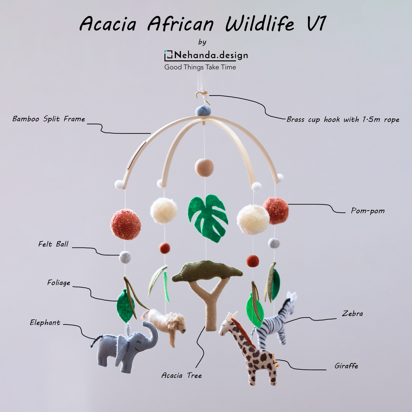 African Wildlife V1 Split Frame Mobile