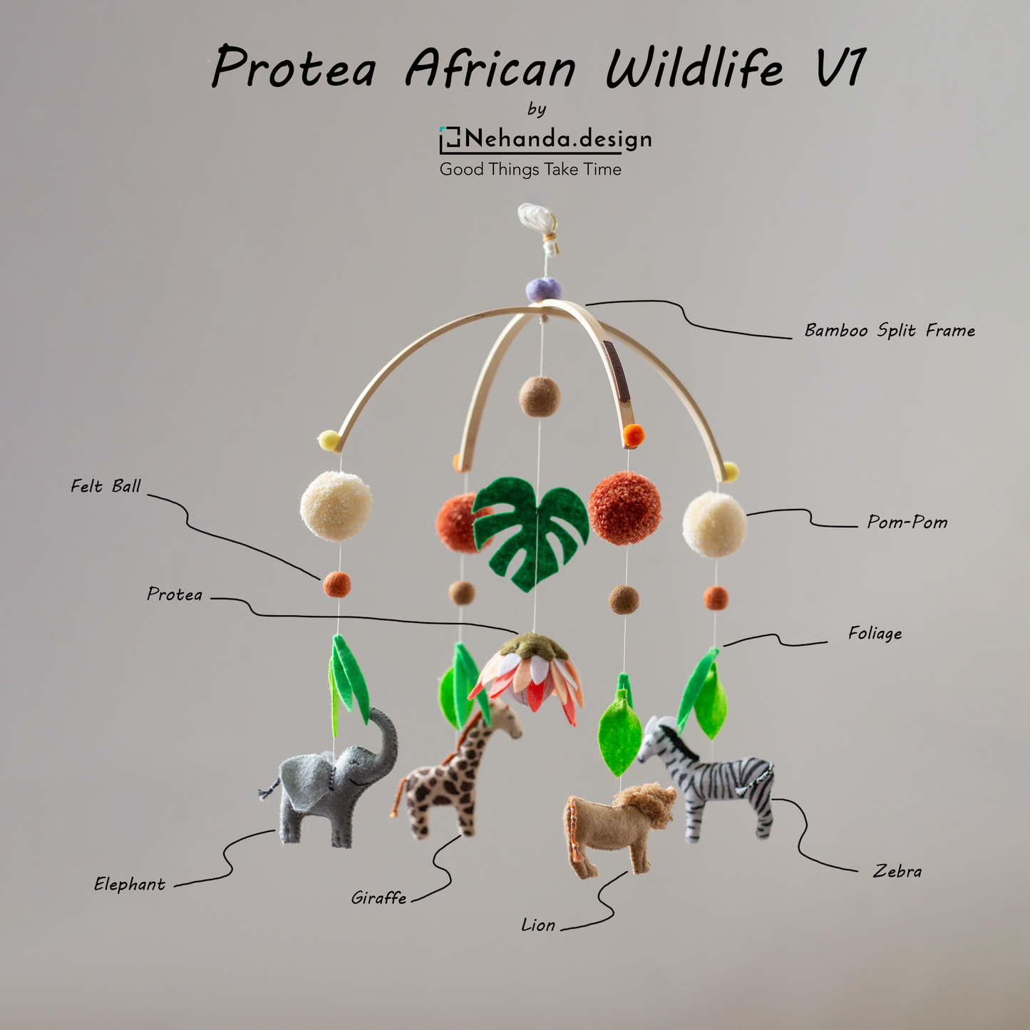 African Wildlife V1 Split Frame Mobile