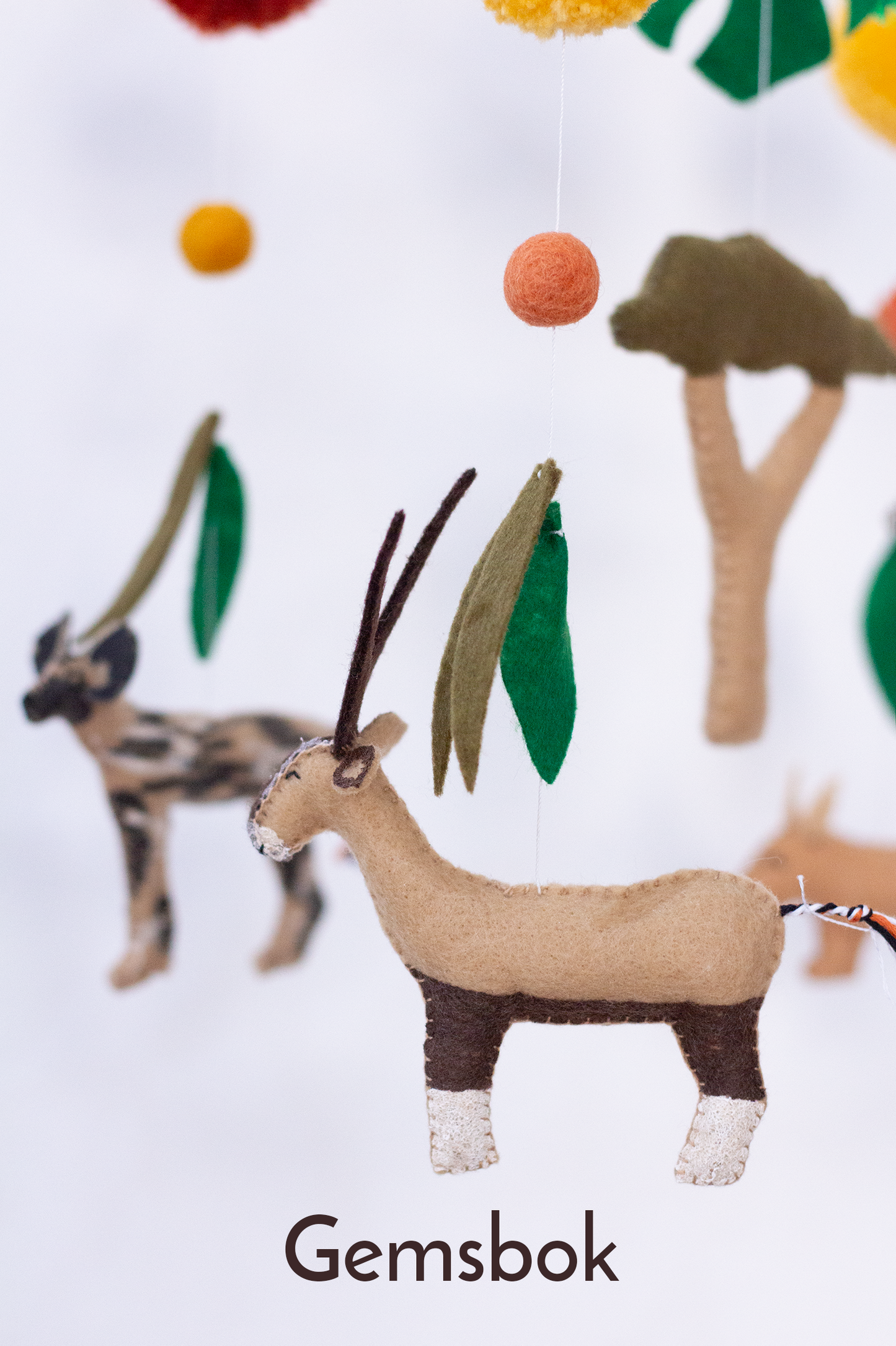 African Wildlife hanging mobile inspired by Gemsbok