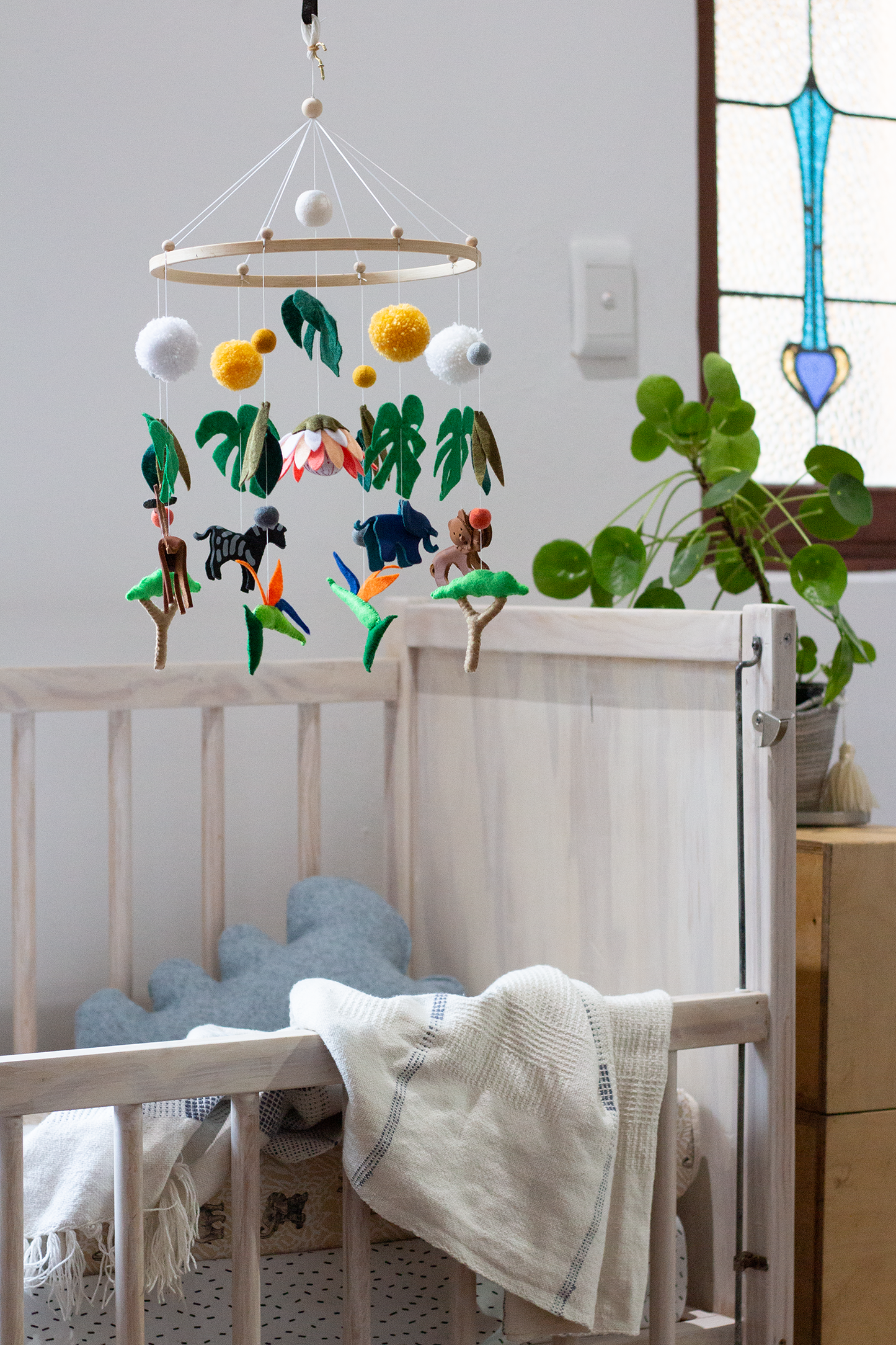 Classic Hoop Collection African Wildlife collaboration mobile in Nursery by Nehanda  Design