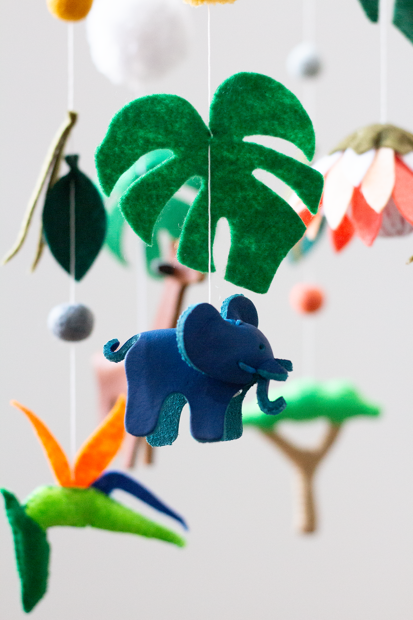 Afrographic Collaboration African Wildlife hanging mobile featuring Elephant
