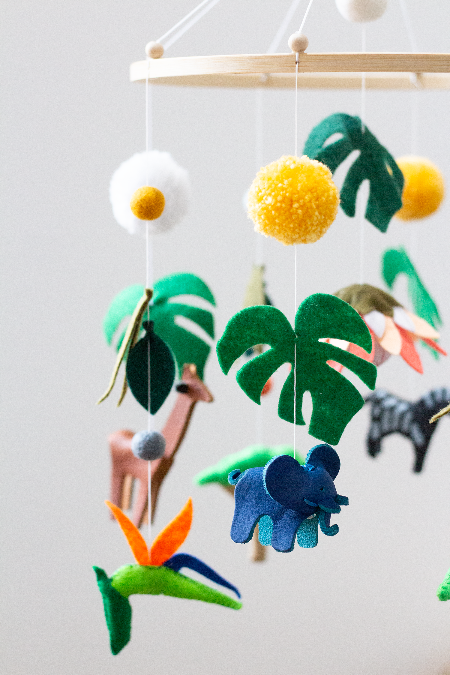African Wildlife Hanging Mobile handmade in Cape Town | Afrographic Collaboration by Nehanda Design