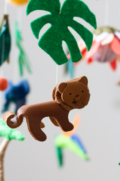 Classic Hoop Collection African Wildlife collaboration mobile by Nehanda Design with Lion