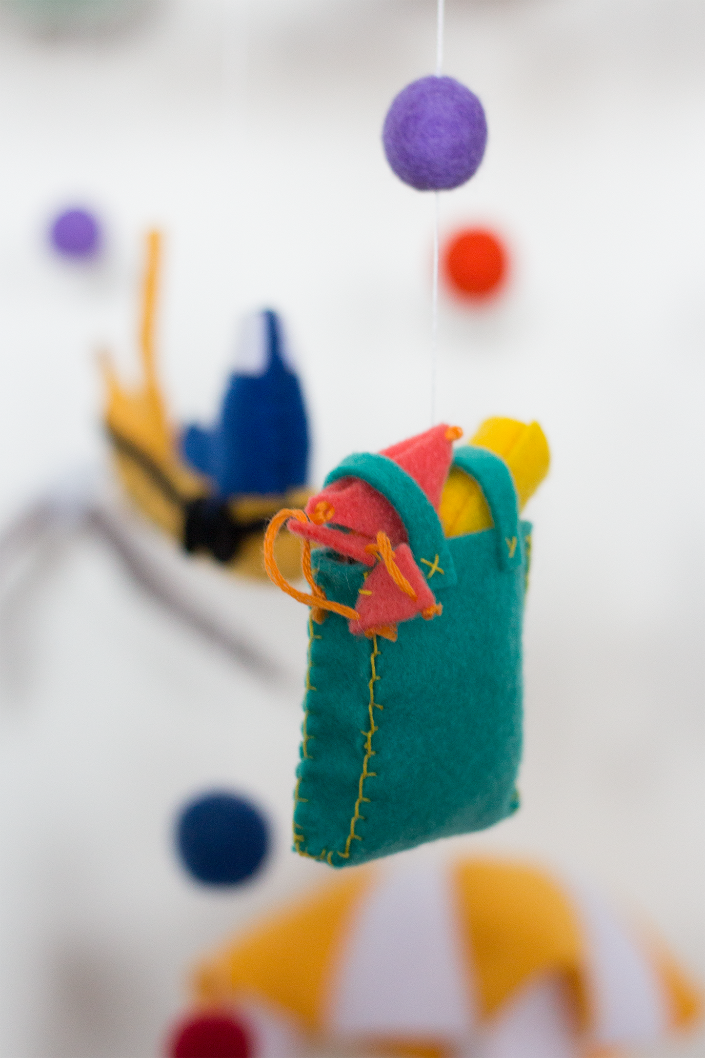 Close-up of the handcrafted takeaway Beach Bag on the Kalk Bay mobile
