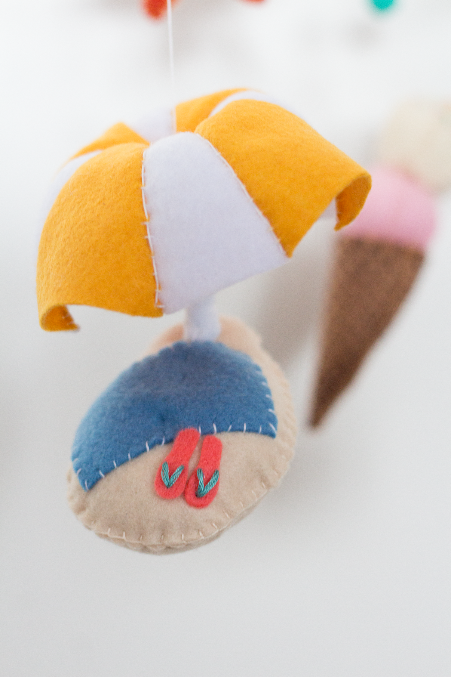 Close-up of the handcrafted takeaway beach scene on the Kalk Bay mobile