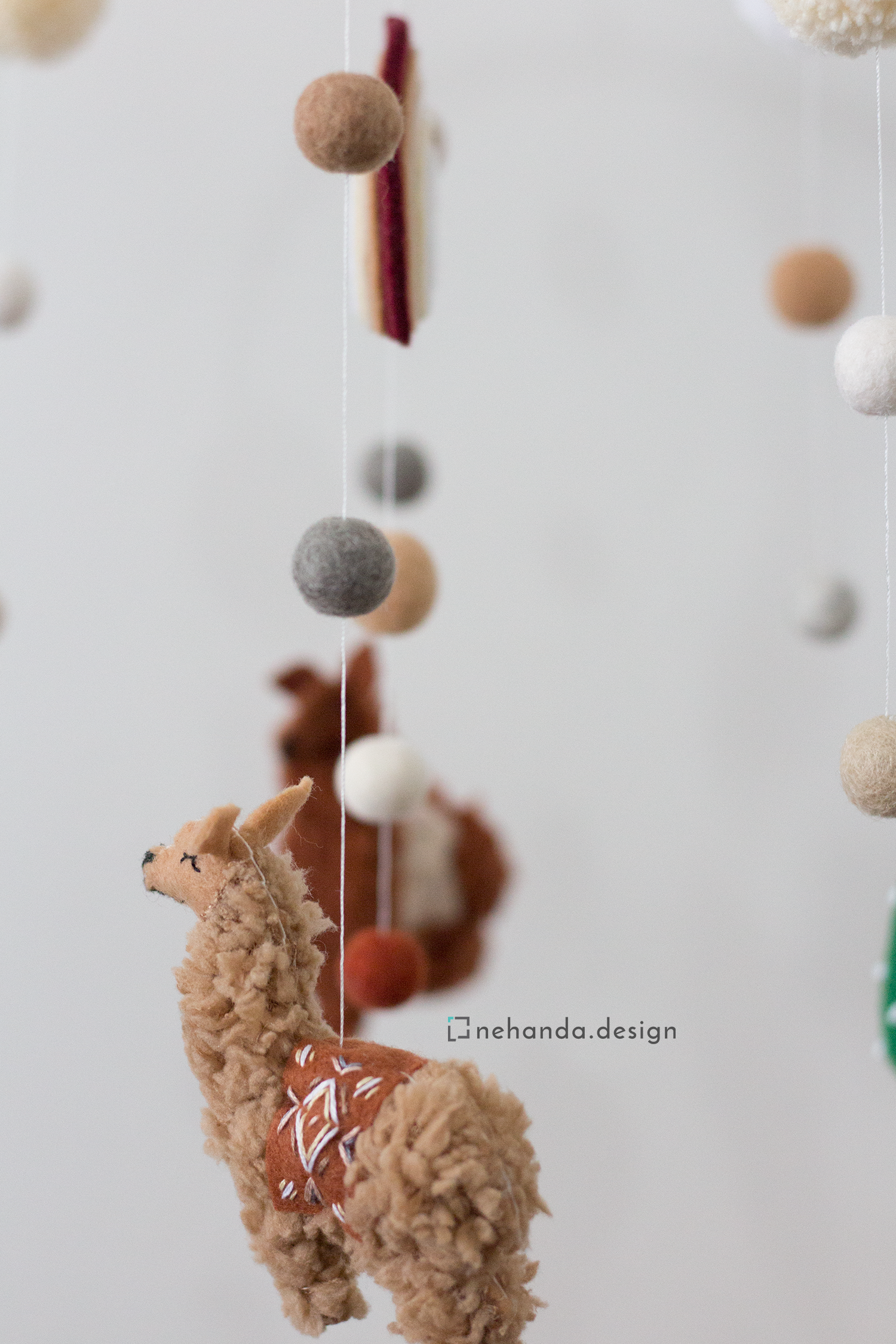 Handmade South African alpaca hanging mobile