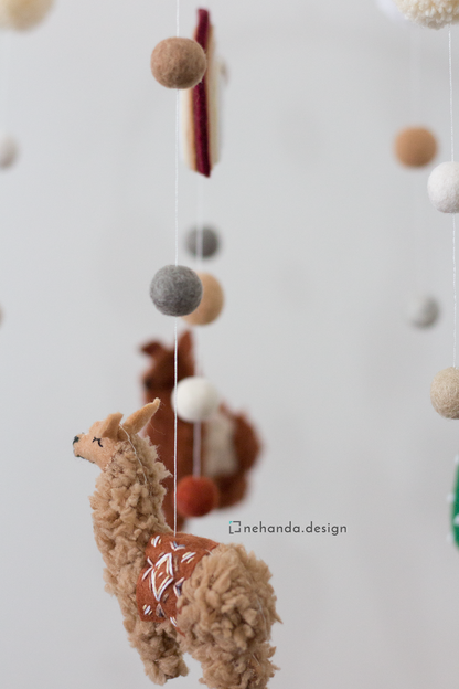 Handmade South African alpaca hanging mobile