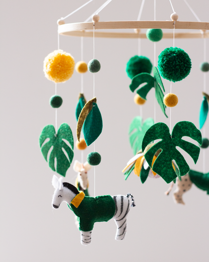 Handmade South African Classic Hoop mobile with zebra supporter
