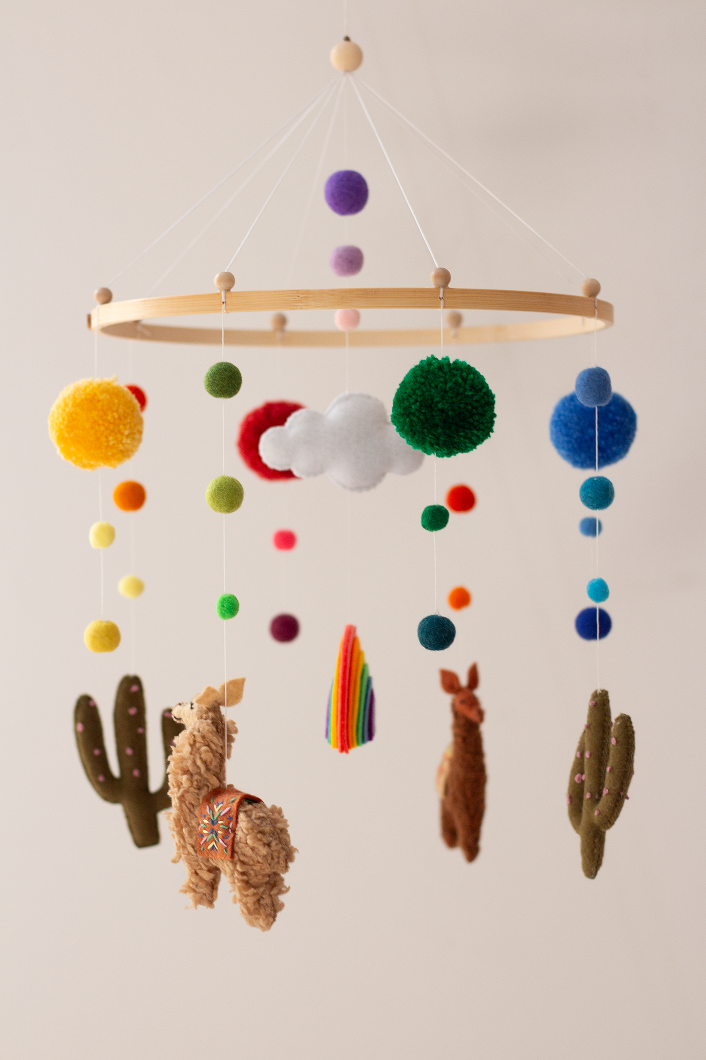 Classic Hoop Collection woolly alpaca hanging mobile by Nehanda Design