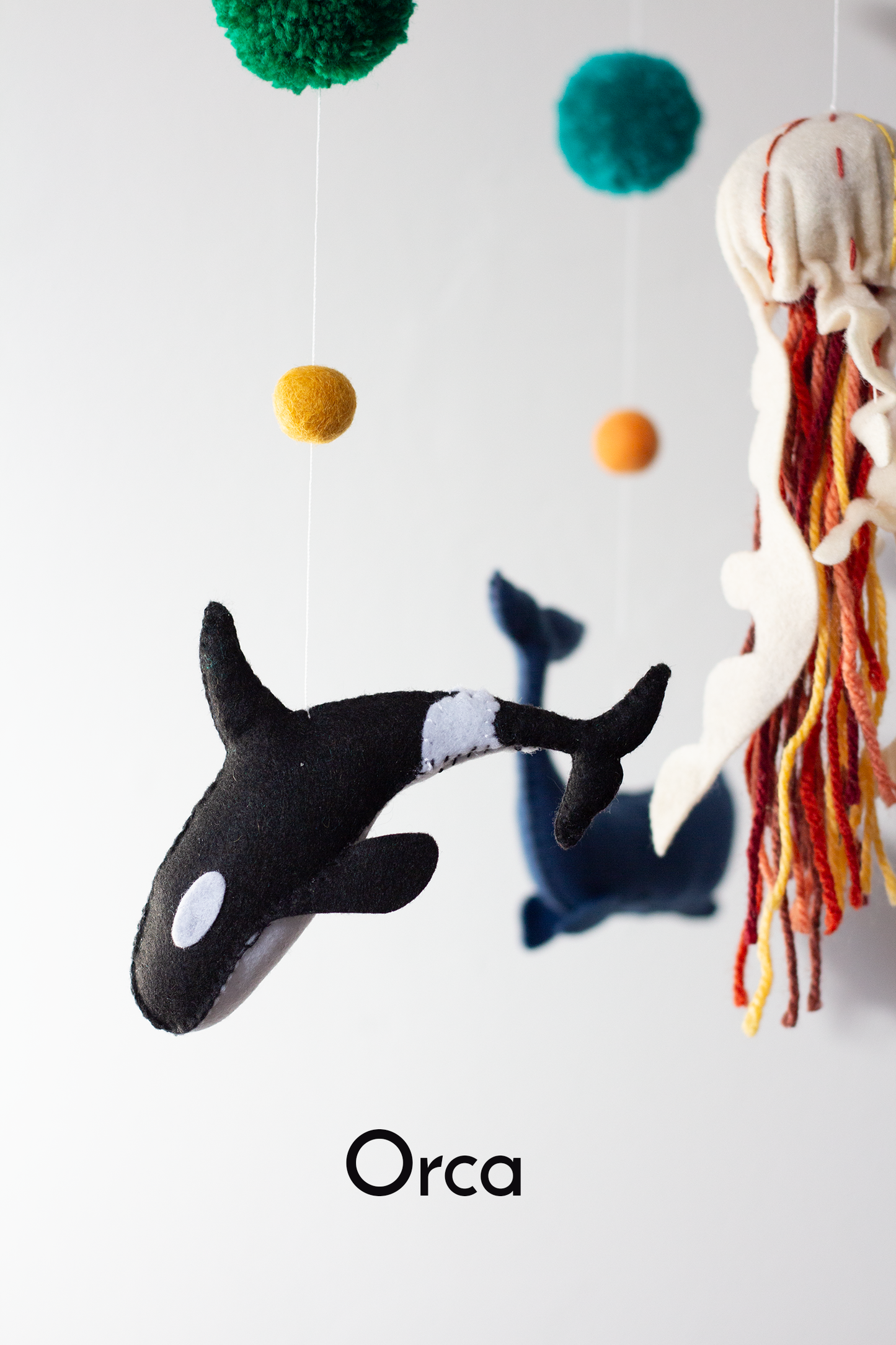 Decorative ocean hanging mobile with handcrafted marine animals
