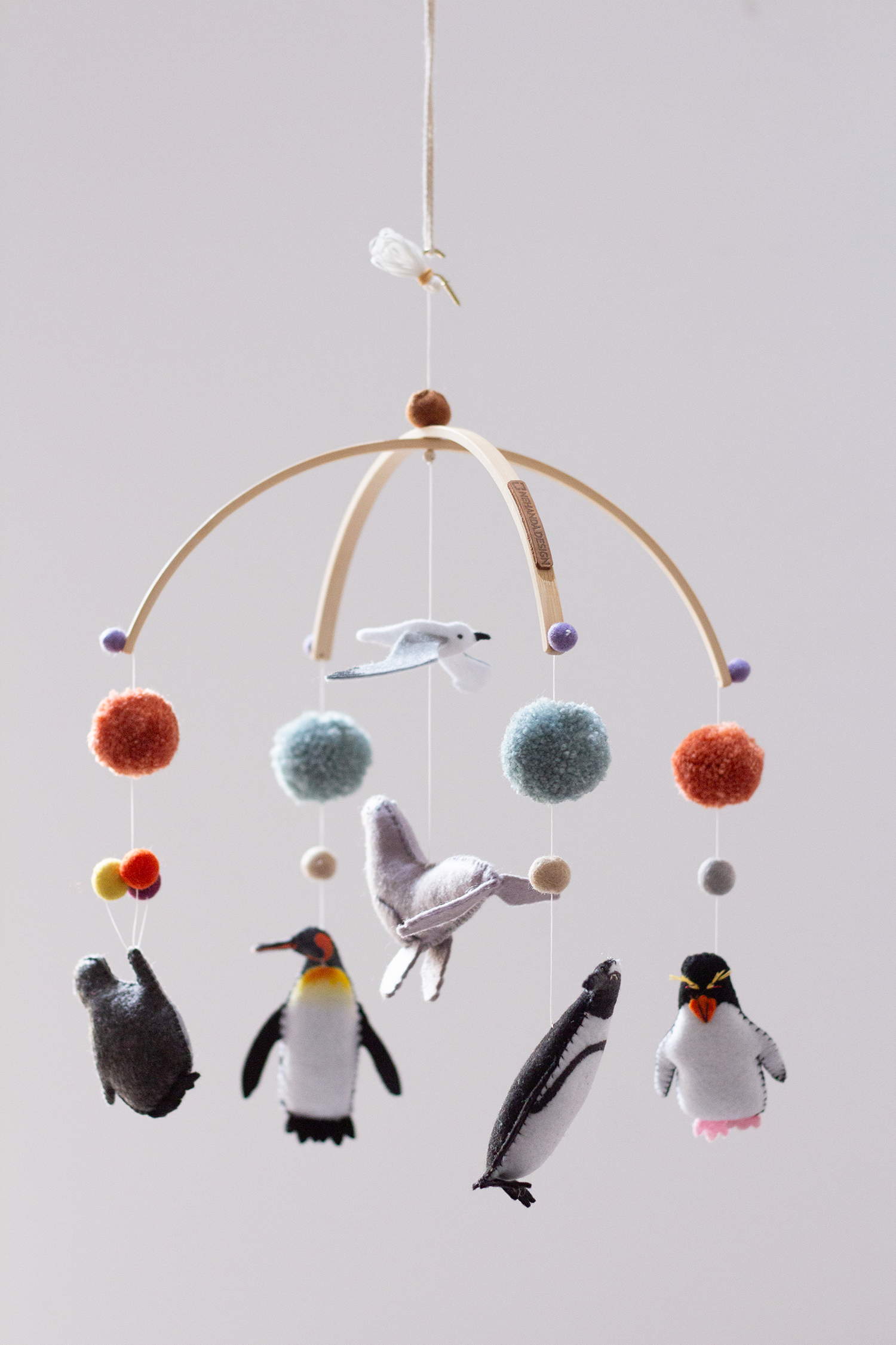 Penguin Party Hanging Mobile handmade in Cape Town | Signature Arch Collection by Nehanda Design