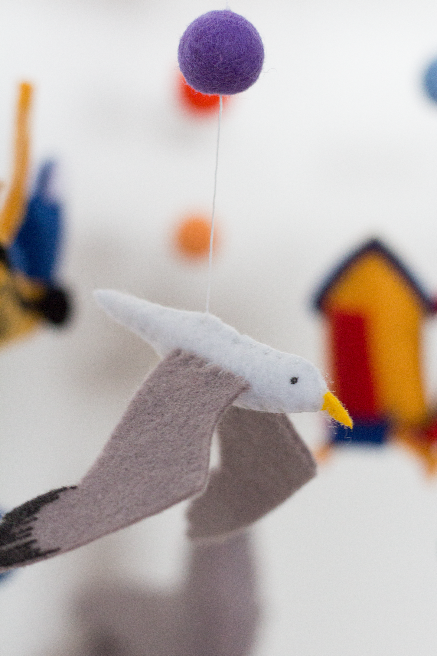 Close-up of the handcrafted takeaway Sea Gull on the Kalk Bay mobile