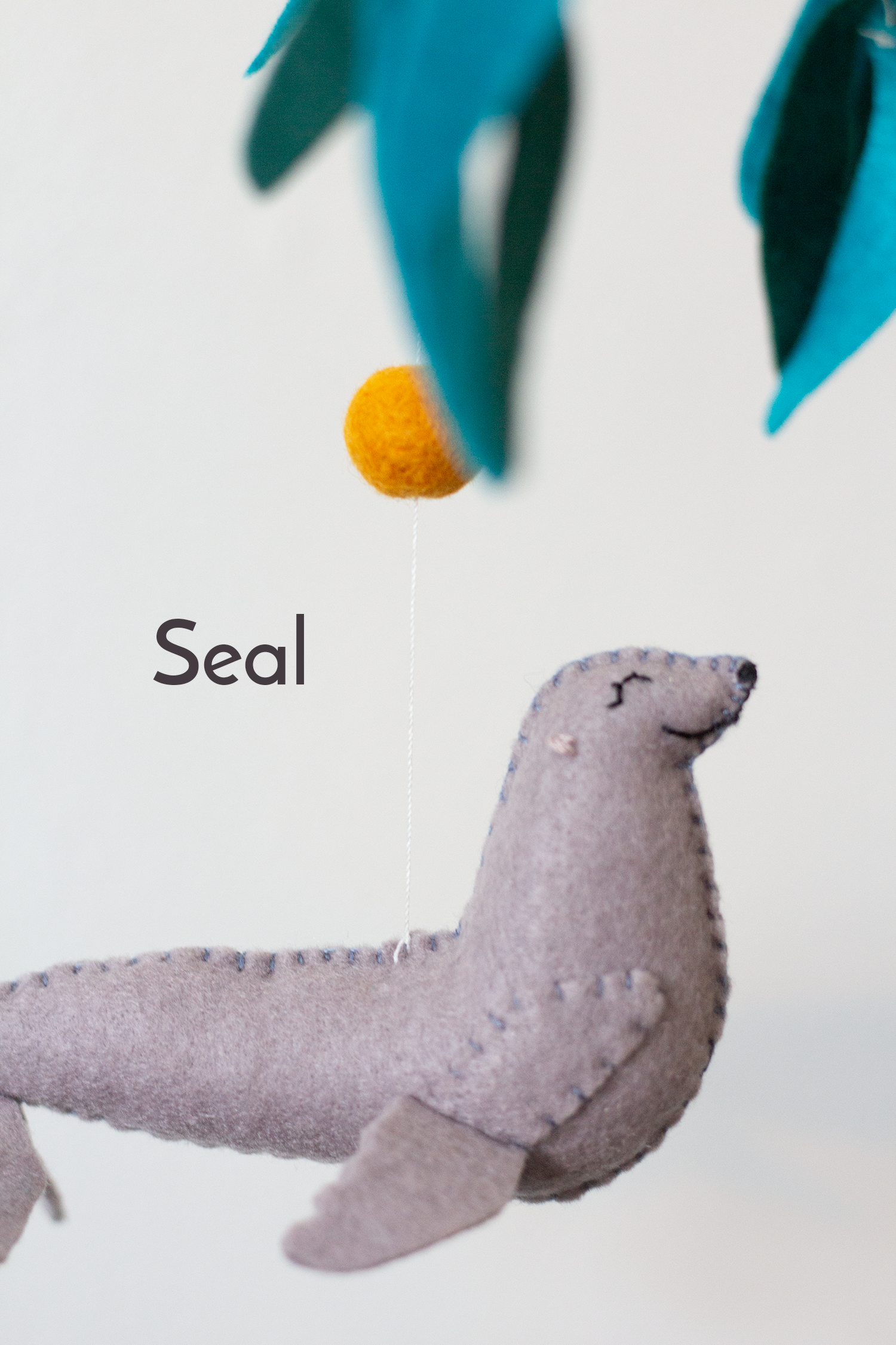 Handmade Ocean Life hanging mobile featuring jellyfish, whales and ocean animals