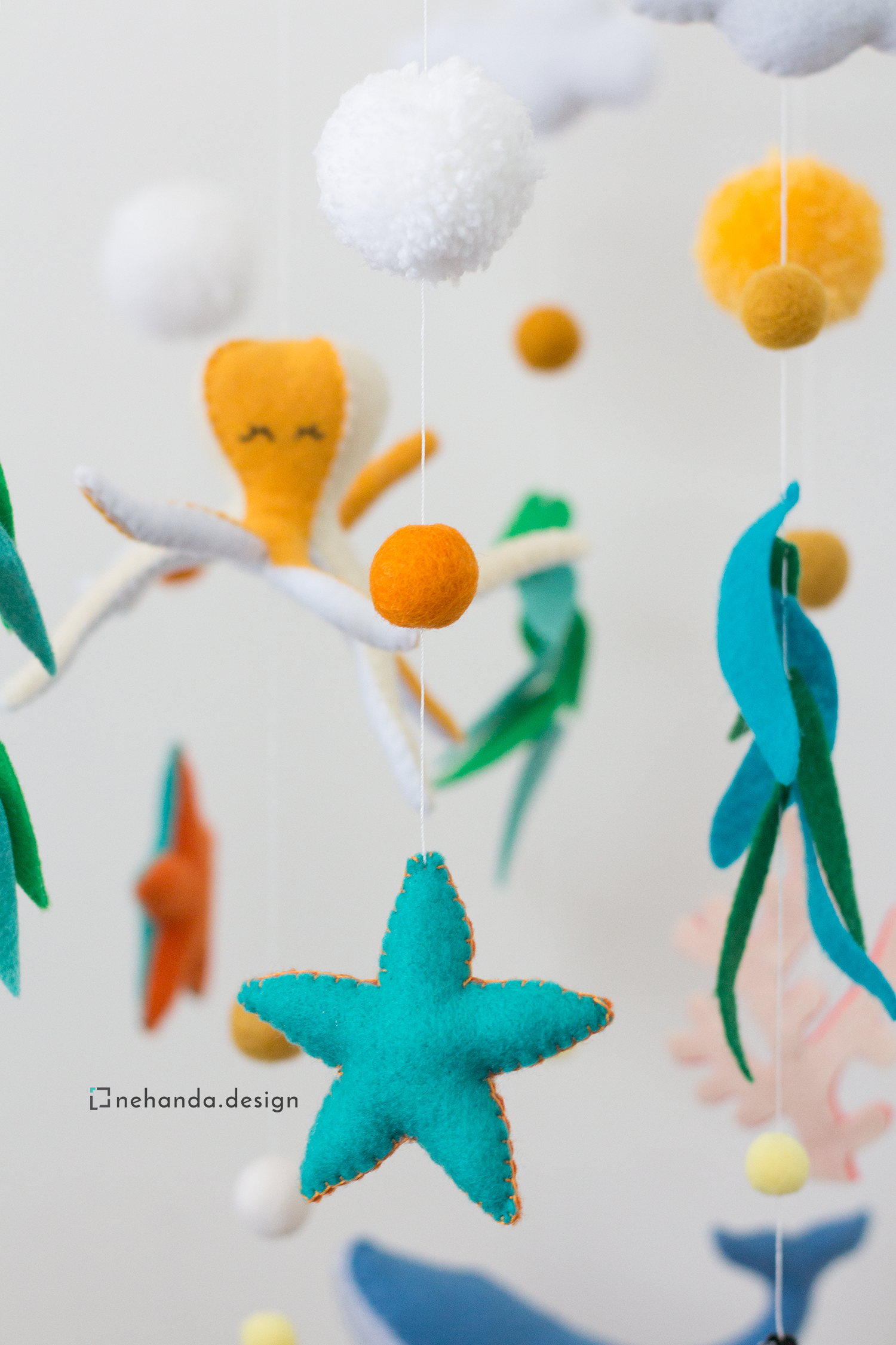 Grand Hoop Collection ocean hanging mobile by Nehanda Design