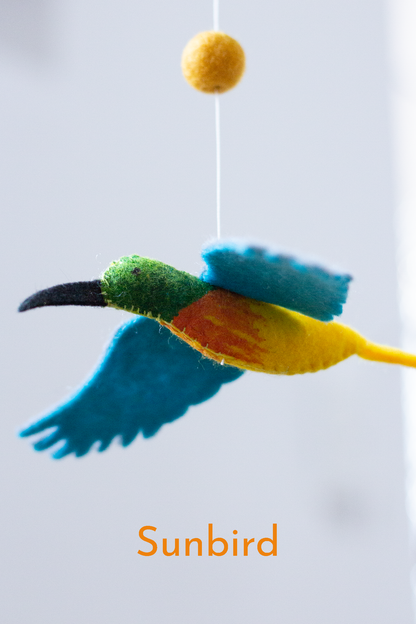 Signature Arch Collection Cape Flora & Fauna hanging mobile by Nehanda Design - Orange Breasted Sunbird
