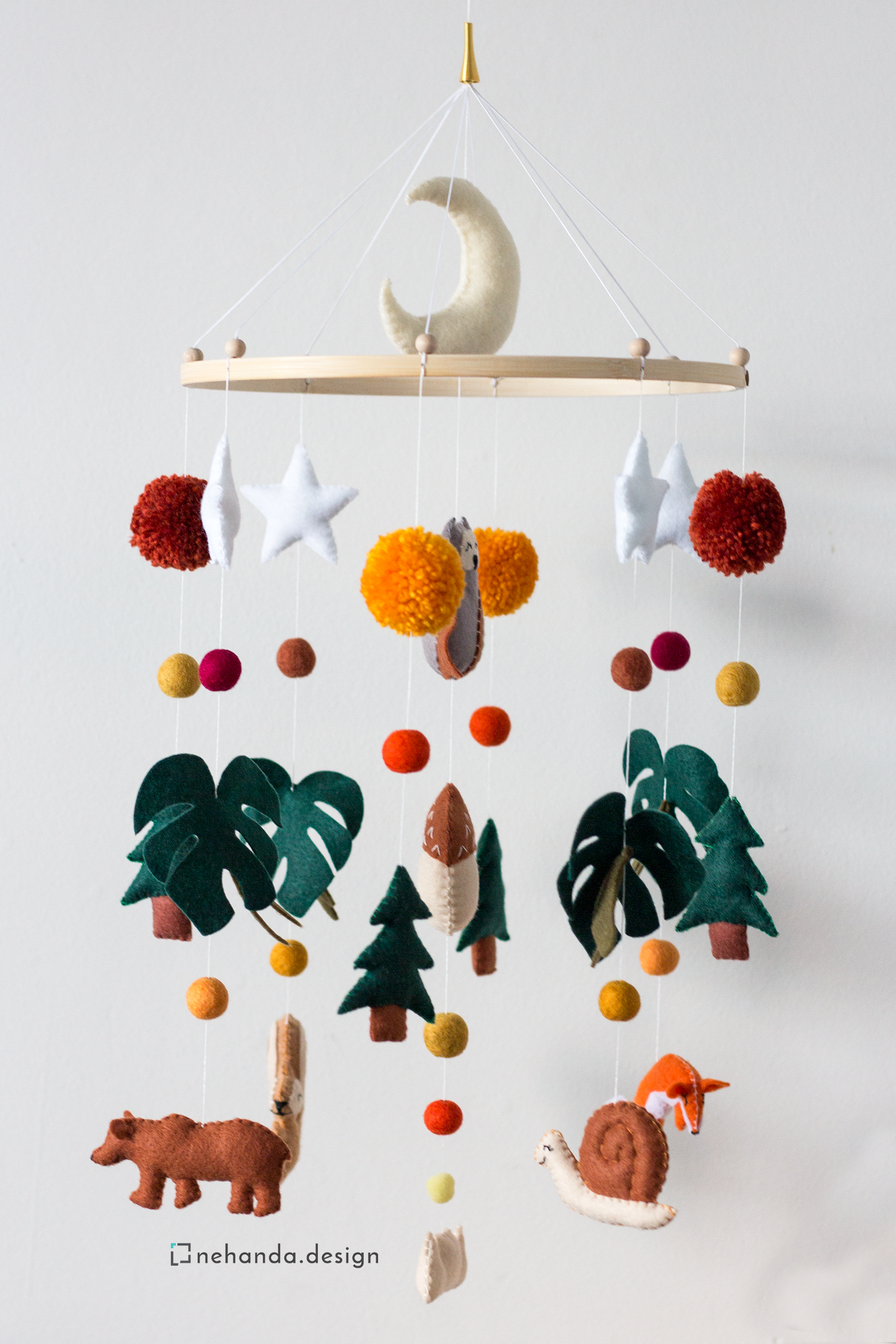 Woodland Wildlife hanging mobile handcrafted in Cape Town