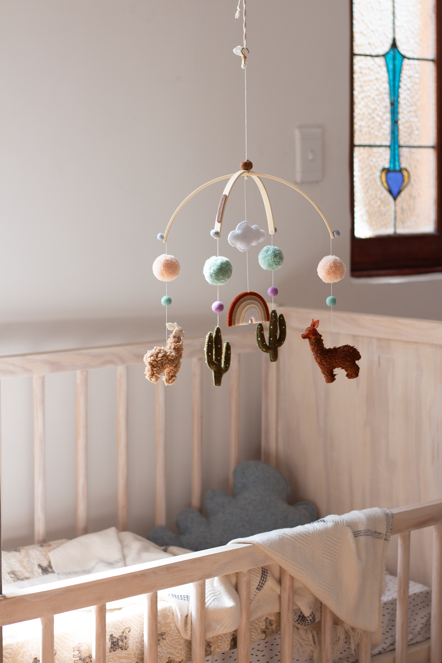 Nehanda Design Woolly Alpaca Signature Arch Hanging Mobile in Nursery