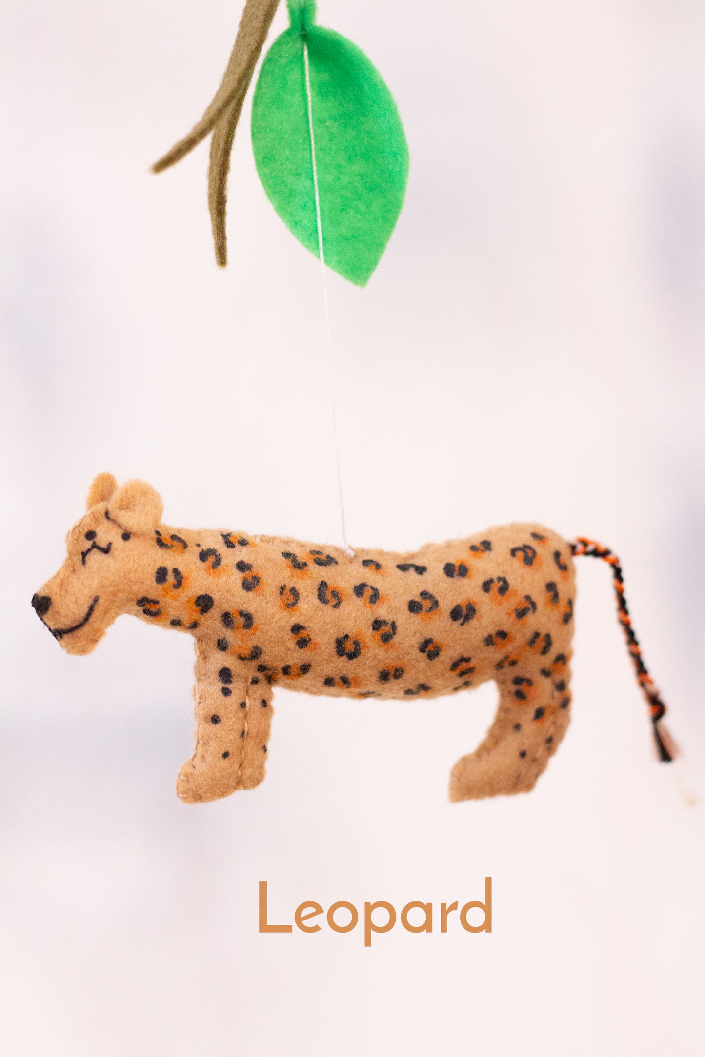 Handmade South African Big Five hanging mobile in Cape Town with leopard
