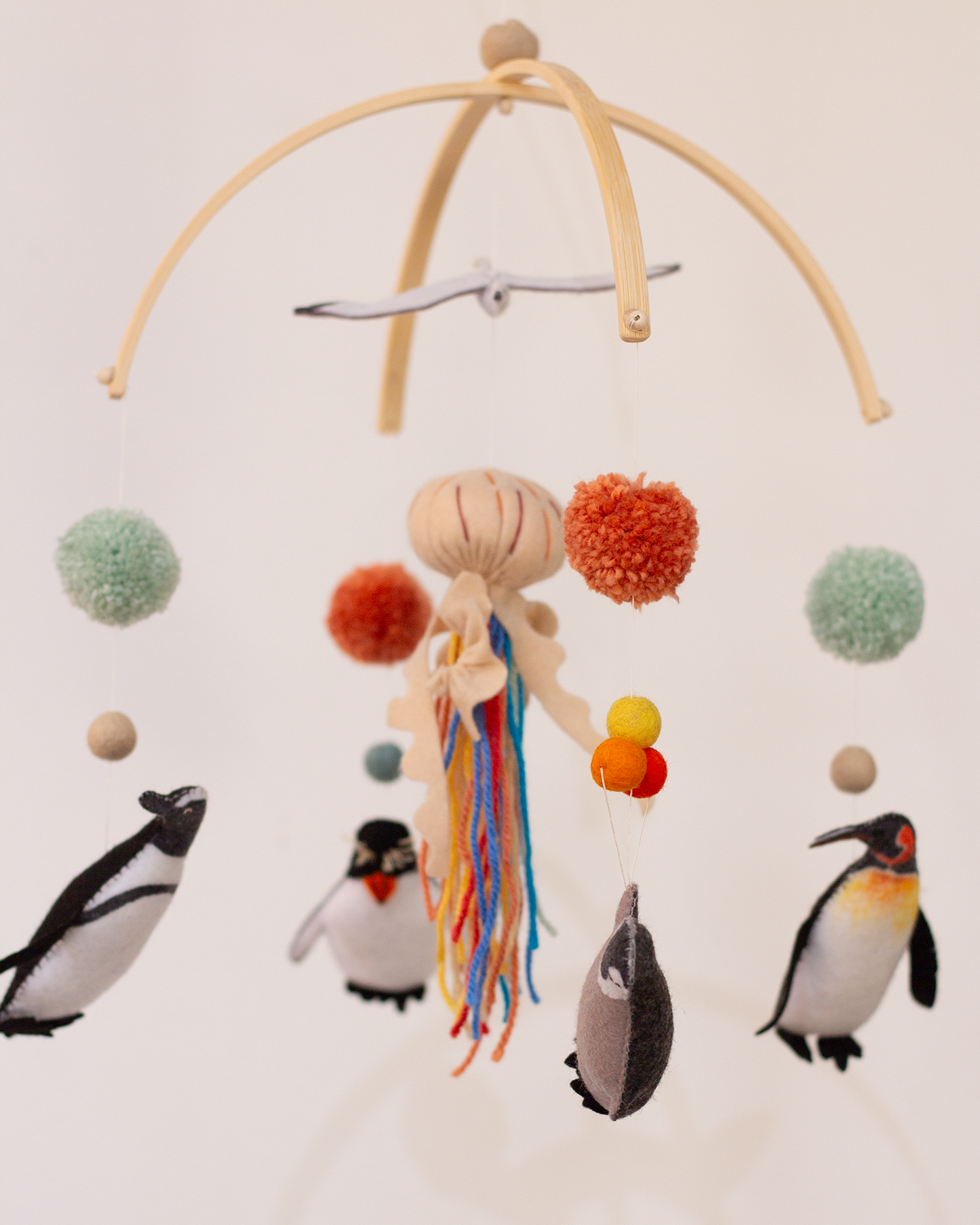 Penguin Party Hanging Mobile | Signature Arch Collection | Handmade in Cape Town